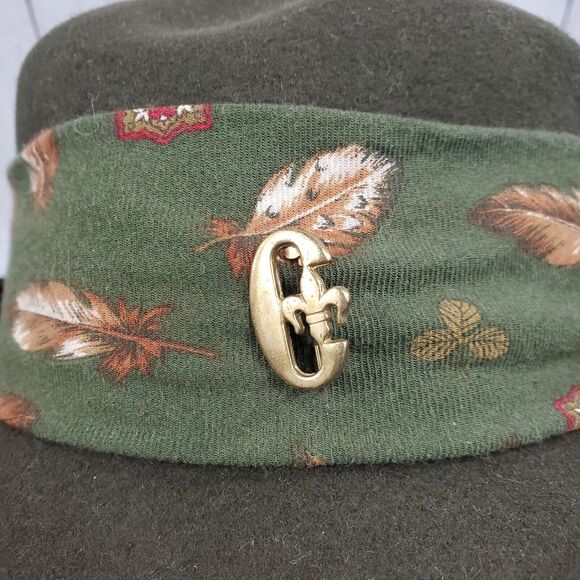 Conte of Florence Vintage Women\'s Olive 100% Wool Fedora Hat Made In Italy main image 4